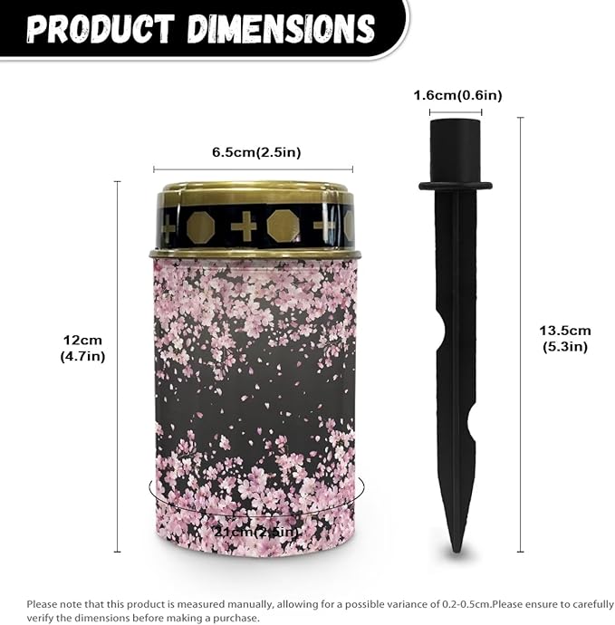 Cherry Blossom Solar Outdoor Lights Waterproof Solar Walkway Lights Memorial Cemetery Decorations Garden Solar Light for Yard, Lawn, Patio, Pathway, Backyard