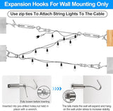 Upgraded Outdoor String Light Hanging Kit, 170ft Globe String Light Suspension Kit w/Expansion Hook, Stainless | Lumora