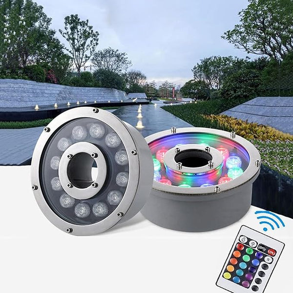 LED Ring Fountain Light - RGB Underwater Light, 12/24V Submersible Underwater Landscape - Outdoor Path Light | Lumora