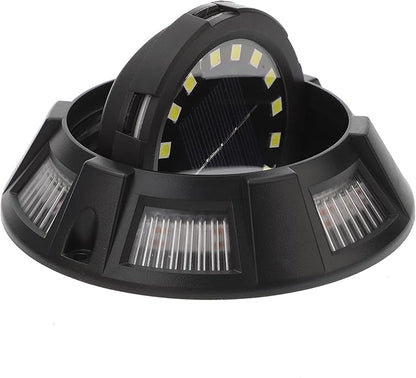 4pcs In-ground Solar Pathway Lights Outdoor Yard Walkway Lighting with 16 White LEDs and Rotatable Side Glow Plastic Design for Garden Patio Decor