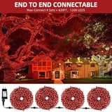105FT 300LEDs Christmas Lights Outdoor Indoor 8 Modes for Christmas Tree Party Decoration, 100% UL Listed (Red, 105 | Lumora