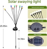 2 Packs Firefly Lights Solar Outdoor, 16 LED Multicolor Solar Walkway Lights Outdoor, Waterproof Garden Decor with | Lumora