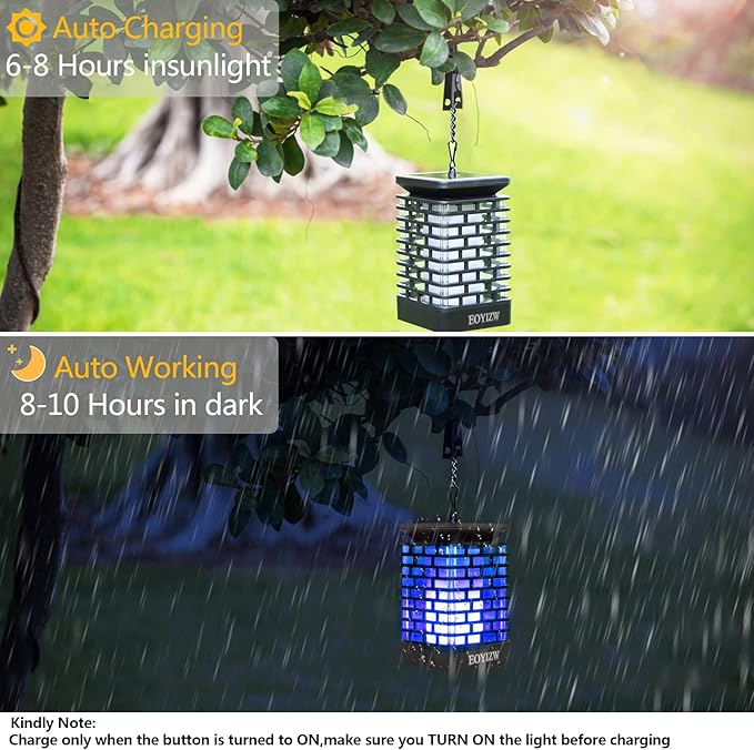 EOYIZW Solar Lights Outdoor, 99 LEDs Flickering Flame Lantern for Garden Decor- 2 Pack Waterproof Solar Garden | Lumora
