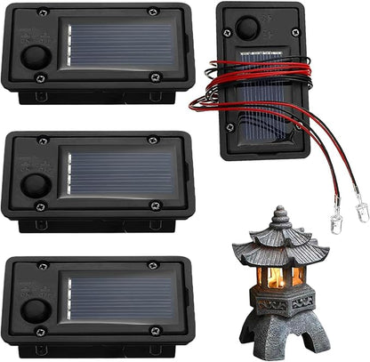 Solar Light Replacement, 4pcs 4x7cm Rectangle Replacement Solar Light Tops with LED Lights, Waterproof Replacement Solar Light Parts for Solar Lantern (Warm Light)
