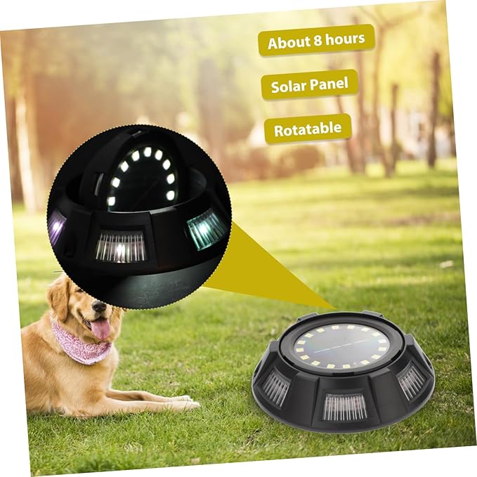 4Pcs Solar Ground Lights Outdoor Landscape Pathway Lights with Side Glow Rotatable Design for Lawn Patio Walkway Garden Decor