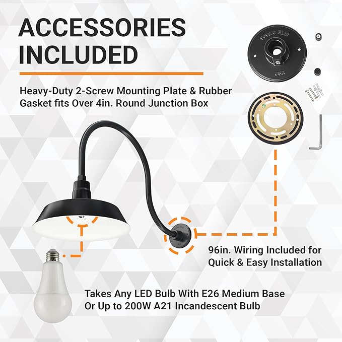 14in. Satin Black Outdoor Gooseneck Barn Light Fixture With 24in. Long Extension Arm - Wall Sconce Farmhouse | Lumora