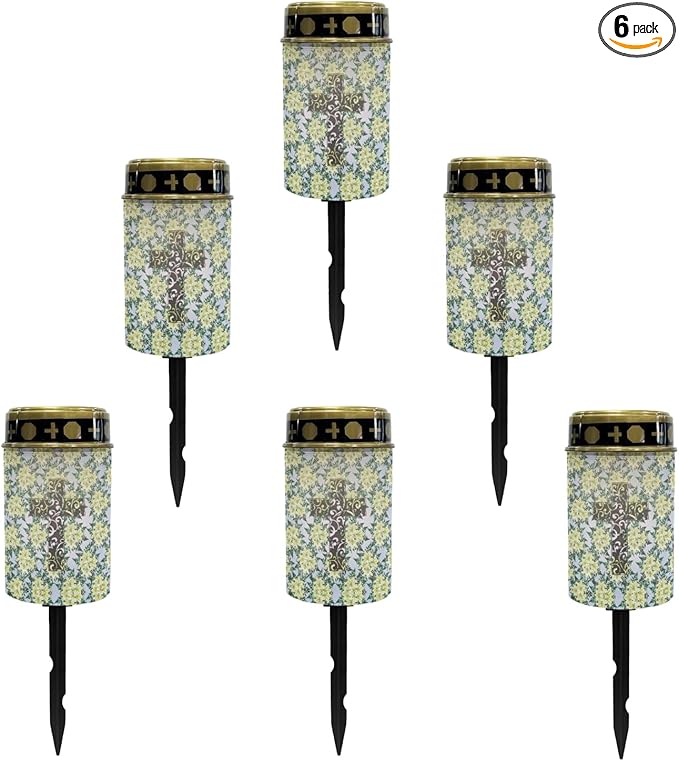 Cross Floral Solar Lights Outdoor,Solar Stake Lights Garden Lights,Waterproof Solar Lights for Outside Yard Patio Walkway Decoration Landscape Lighting Spotlight