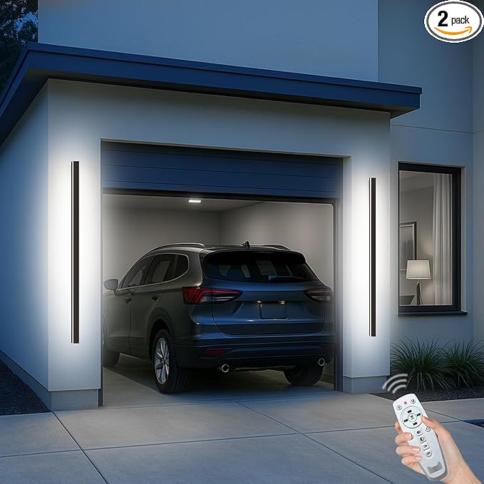 Outdoor Sconce Lights, 3000-6000K Outdoor Sconce Exterior Light, Ip65 Waterproof 3CCT Color Selectable Long Strip | Lumora