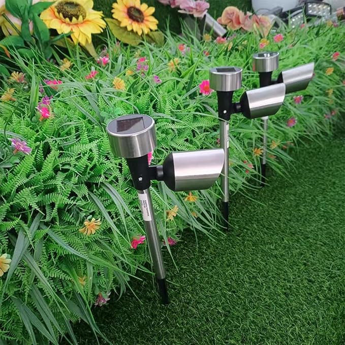 SUPVOX 2 Pcs Warm Light Solar Pathway Lights Outdoor Waterproof Lawn for Patio Yard