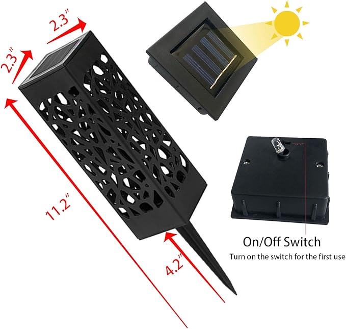 Outdoor Solar Powered LED Garden Lights Landscape Lighting Waterproof Stake Path Lights for Patio Yard Backyard Lawn Terrace Pathway Sidewalk Pathway Walkway Driveway Decorations 8 PCS Warm White