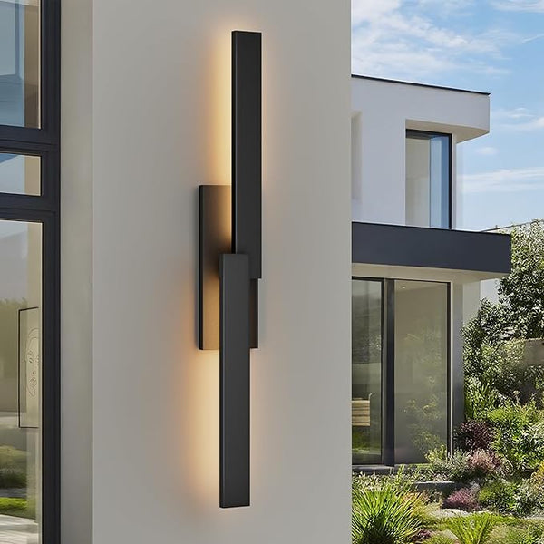 LamQee 39.4" Aluminum Long Outdoor Wall Lights, 3000K 1000LM 20W Integrated LED, Black Modern Exterior Lighting | Lumora