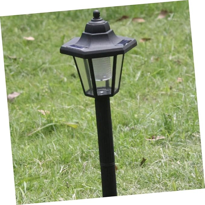 DOITOOL 2 Pcs Solar Powered LED Pathway Lights Hexagonal Outdoor Garden Lawn Landscape Lighting White Light for Patio Walkway