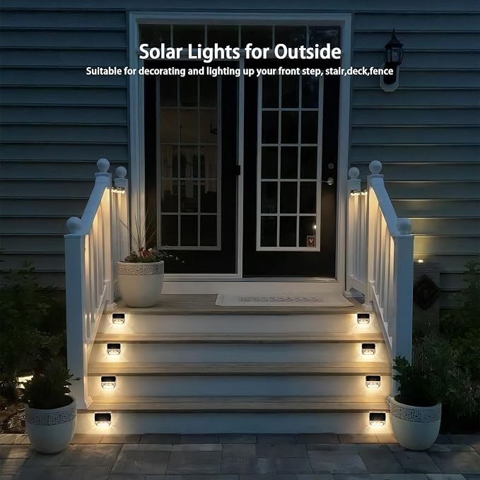 Solar Outdoor Lights, 16 Pack Solar Fence Deck Lights Waterproof Solar Powered Outside Lighting for Step Railing | Lumora
