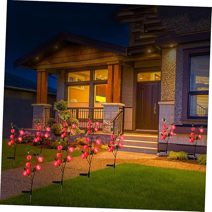 VICASKY Led Lights for Outside Decorative Garden Stake Lights Auto Off Solar Pathway Lamp Apple Shape Ground Stake | Lumora