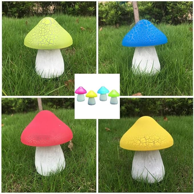 AOLI Solar Mushroom LED Light Waterproof Outdoor Garden Yard Landscape Lamp Decor (Red)