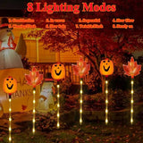 6 Pack Fall Decor Solar Maple Leaf Pumpkin Lights for Thanksgiving Decorations Outdoor,Waterproof Solar | Lumora