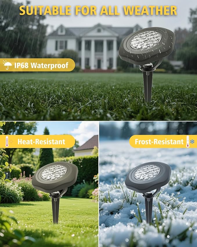 CORESLUX Solar Spot Lights Outdoor Waterproof IP68, 3-in-1 LED Warm Light Solar Landscape Lights, 2 Light Modes | Lumora