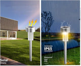 10PCS Warm LED Outdoor Steel Garden Solar Powered Landscape Light Lamp Yar Pathway Stake Lights | Lumora