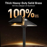Gardenreet Solid Brass Landscape Path Lights (9" Shade) - Warm & Neutral White Adjustable Low Voltage Pathway | Lumora