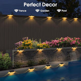 Solar Deck Lights 12 Pack, Solar Lights Outdoor Waterproof for Outside, Stairs, Step, Fence, Yard, Garden, Patio | Lumora