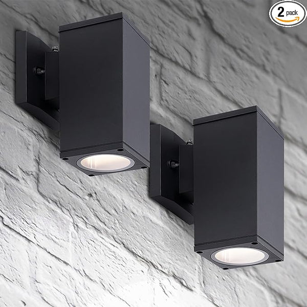 ASD 1 Light Square Dusk to Dawn Outdoor Wall Light Fixture | 60W E26 Bulb Socket 120V ETL Cylinder Up Down Lights | | Lumora