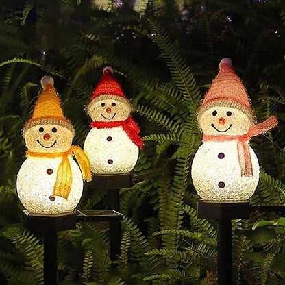 Solar Garden Lights Snowman Solar Christmas Light,Waterproof Snowman Shape Outdoor Solar Garden Stake Light,Decorative Solar Pathway Light LED Snowman Light for Patio Yard (Color : Orange)