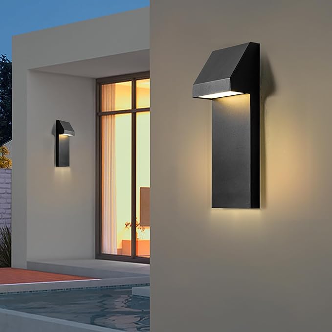 Modern LED Outdoor Wall Sconce Twins Integrated LED Outdoor Wall Mount,Anti Rust Textured Black Suit for Wet | Lumora