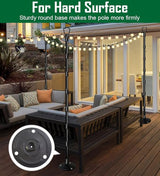10Ft String Light Poles for Outside, Adjustable Metal Poles for Outdoor String Lights, Rustproof & Sturdy Light | Lumora