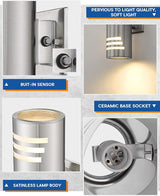 TENGXIN 2 Pack Dusk to Dawn Patio Wall Light Cylinder,Up Down Modern Outdoor Wall Sconce with Stainless Steel | Lumora