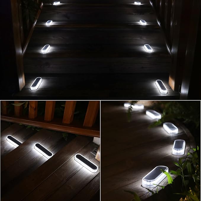 Honalia Solar Deck Dock Driveway Lights Outdoor Solar Powered Waterproof, Cool White Driveway Markers Concrete Step | Lumora