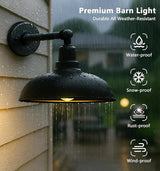 14" Outdoor Gooseneck Barn Lights - Durable Wall Mount Lights, Weatherproof and Rustproof, Rustic Farmhouse Style | Lumora