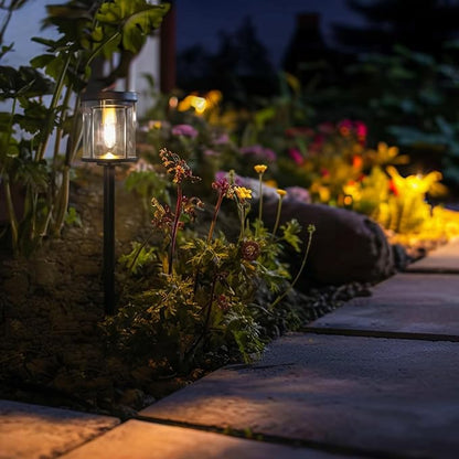 EcoGreen Solar Pathway Lights Outdoor 4-Pack - Solar Powered Garden Lights Waterproof, 3000K Warm White, 4.76 * 23.07in, Auto Dusk to Dawn for Yard, Driveway, Garden, Patio & Walkway (031H)