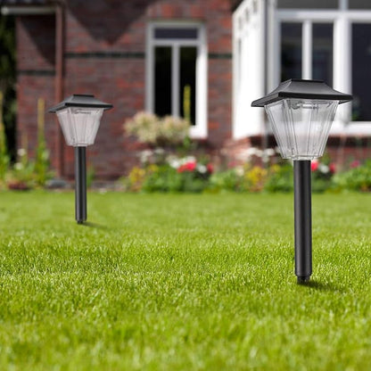 SUNWIND Solar Powered Outdoor Pathway Lights, 6 Pack, Waterproof LED, Black