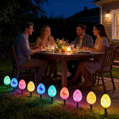 Easter Solar Pathway Lights | 3.5m Holiday Lighted Decoration with Stakes | Colorful Solar String Light - for Garden Yard Courtyard Pathway Driveway Patio Lawn