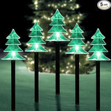 ILLUMINEW Christmas Solar Pathway Lights, Set of 5 Waterproof Landscape Christmas Lights, Stake Decorations, LED | Lumora