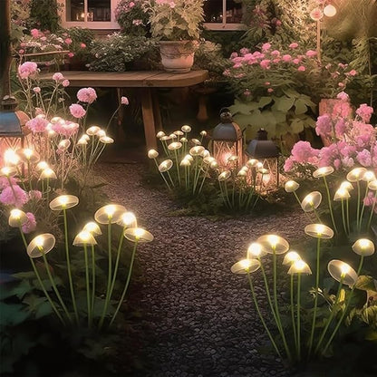 4 Packs Solar Lights Outdoor Waterproof,Garden Patio Decorative,Mushroom Light for Patio Lawn,Landscape Lighting Large Bulbs,Starlight Windswept Lights,Great Gift for Women for Gardening,24LEDs