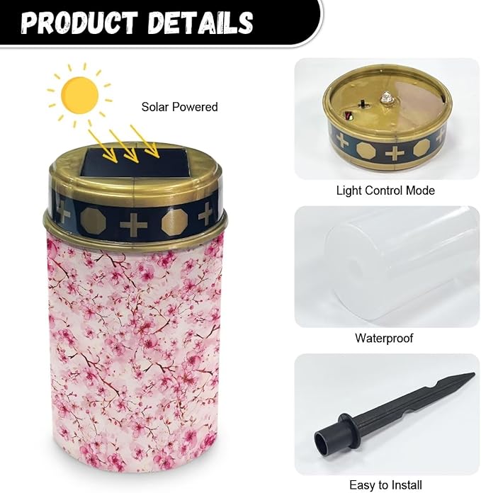 Cherry Blossom Solar Lights Outdoor Waterproof Cemetery Decorative Lights Hundreds of Memorial Garden Decoration Suitable for Patio Lawn Outdoor Garden Patio Decoration