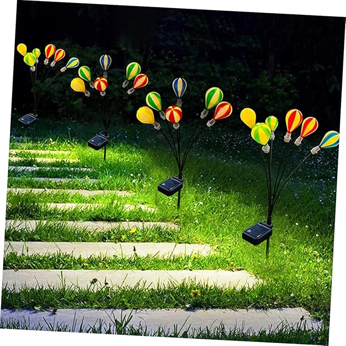 BESPORTBLE 2pcs Solar Garden Light Hot Air Balloon Decorative Lights Outdoor Patio Decorative Garden