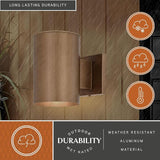 VAXCEL Chiasso Modern Outdoor Porch Light, 5" W x 7.25" H Gold Brass Cylinder Wall Sconce, Waterproof Dark Sky Wall | Lumora
