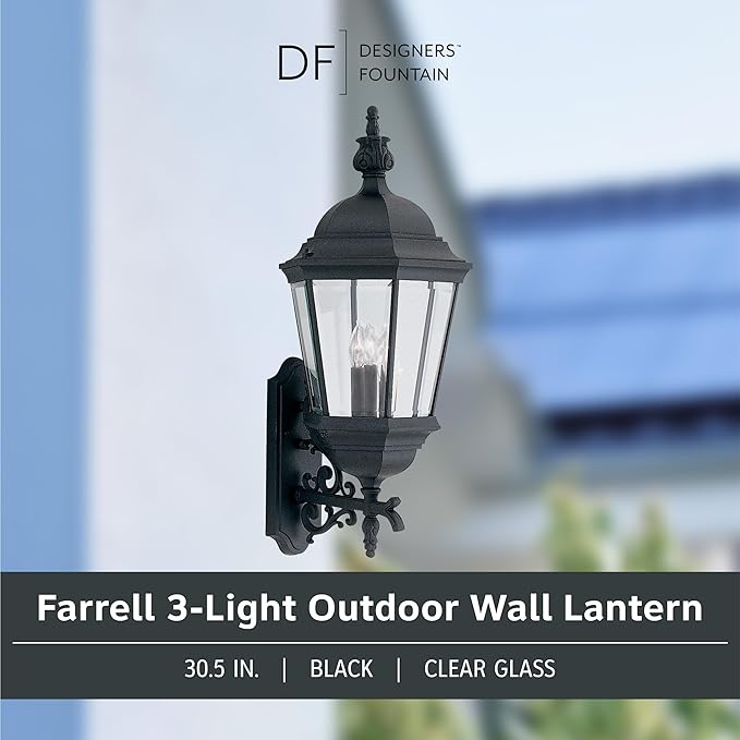 Designers Fountain 2952-BK Value Collection Wall Lanterns, Black
