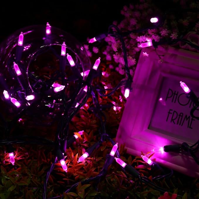 Brizled Pink Valentine Lights, 33ft 100 LED String Lights, Decorative Xmas Tree Light 120V UL Certified Connectable | Lumora