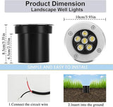 Low Voltage Landscape Light LED In-Ground Lighting with Connectors Well Lights Bright White Waterproof IP67 6W 12V | Lumora