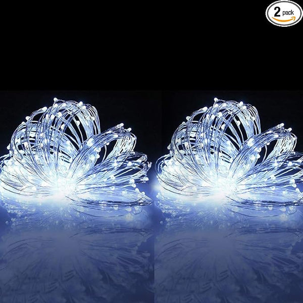 woohaha Solar String Lights, 2 Pack 100 LED Copper Wire Lights, Waterproof Fairy Decoration Starry String Lights | Lumora