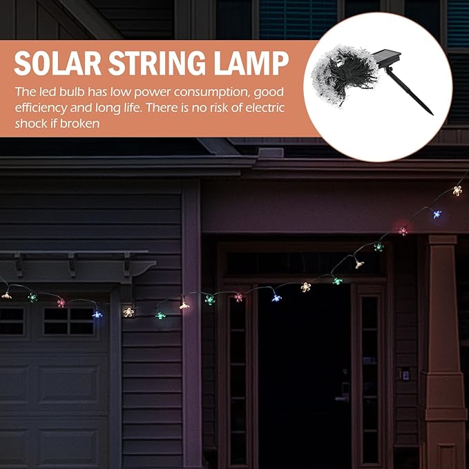 DOITOOL Solar-Powered Cherry Blossom String Lights Outdoor Flower Shape Lamp LED Multi-Color Patio Garden Festival | Lumora