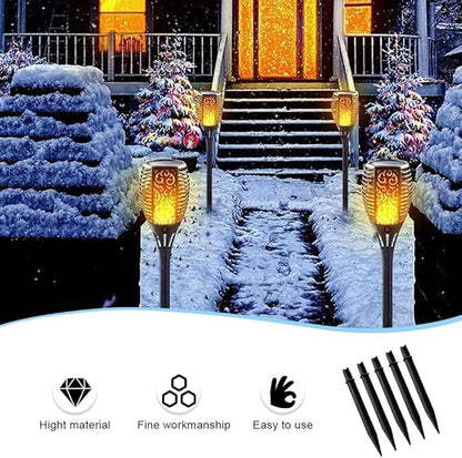 XiXiYang 5 Pcs Plastic Ground Spikes Solar Torch Lights Ground Stakes Landscape Light Holder for Garden Lights Pathway Lights Pathway Markers Outdoor Lighting Accessories