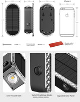 Solar Fence Lights Outdoor, 3000K/4000K/6000K 3 Modes Solar Wall Lights Outdoor Waterproof, Up&Down Dual-Head | Lumora