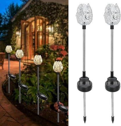 Solar, Outdoor Solar Lights for Yard, Waterproof Stake Lawn Lamp, Warm Light, 2PCS - Energy Saving, Easy Installation, Ideal for Garden Paths and Patios