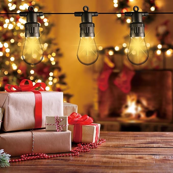 LAMPHOME 30FT Outdoor String Lights Commercial Grade Weatherproof Strand, 10 Edison Vintage Bulbs,ETL Listed | Lumora
