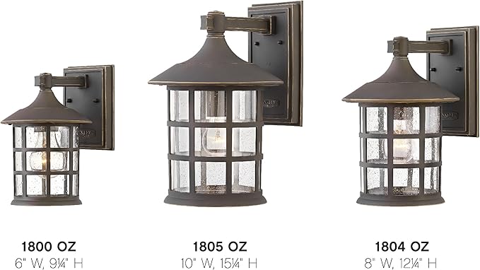 Hinkley Freeport 10" Wall Mount Outdoor Lantern - Aluminum, New England Design, Clear Seedy Glass - Oil Rubbed Bronze Finish