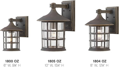 Hinkley Freeport 1800OZ Small Outdoor Wall Mount Lantern - New England Design, Cast Aluminum, Clear Seedy Glass - Oil Rubbed Bronze